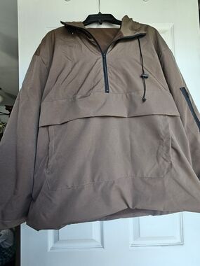 Womens Brown Pullover Jacket - Casual Outdoor